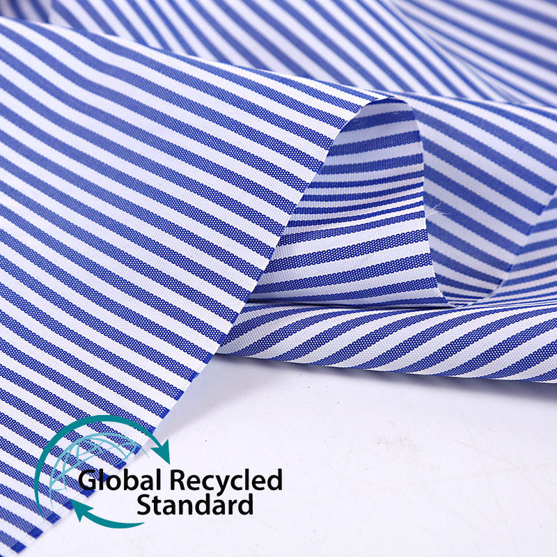 RPET Full Polyester Plain Yarn-dyed Sleeve Strip Fabric Small Suit Windbreaker Shirt Lining Recycled Fabric