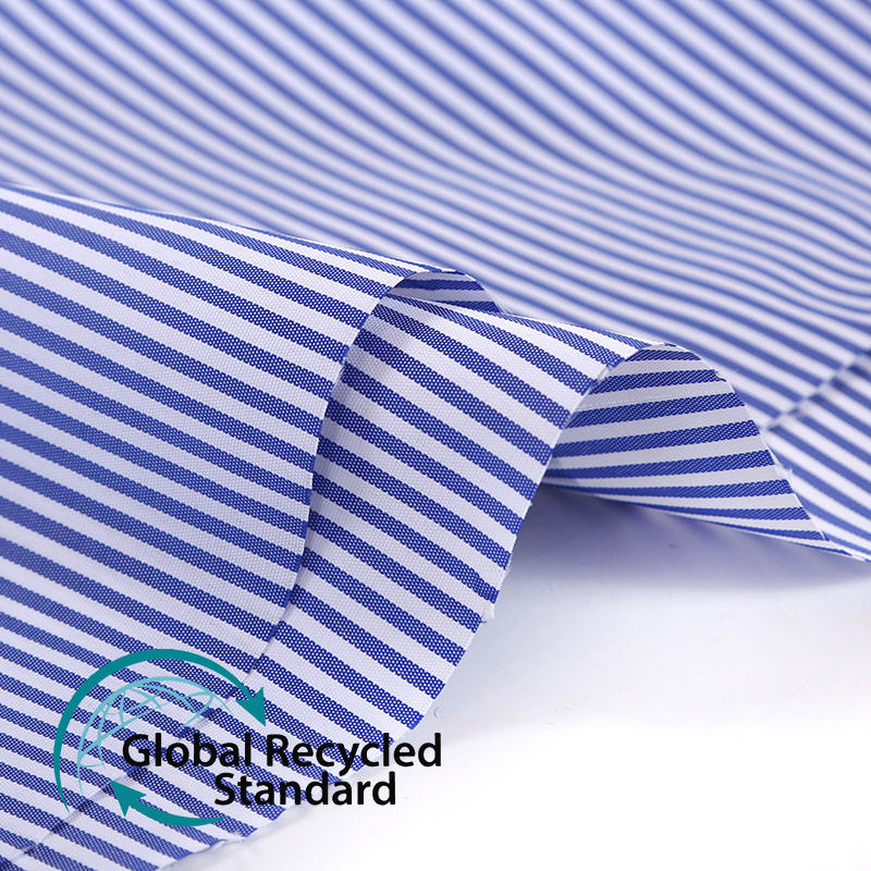 RPET Full Polyester Plain Yarn-dyed Sleeve Strip Fabric Small Suit Windbreaker Shirt Lining Recycled Fabric