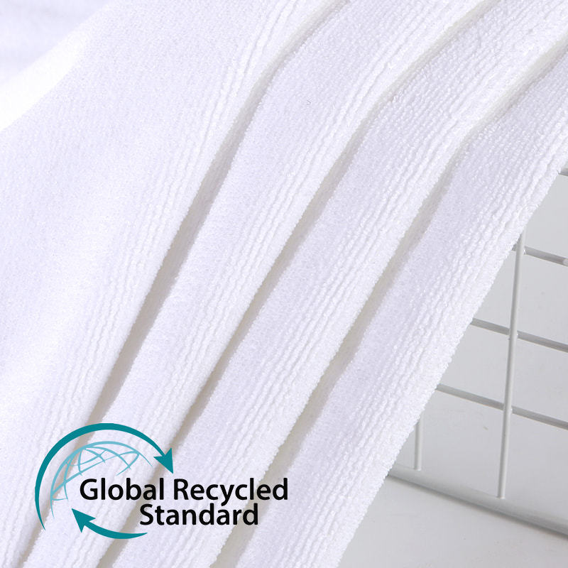 RPET 150D Full Polyester Toweling Thickened Double-sided Towel Absorbent Wipe Car Bathrobe Dry Hair Cap Recycled Fabric