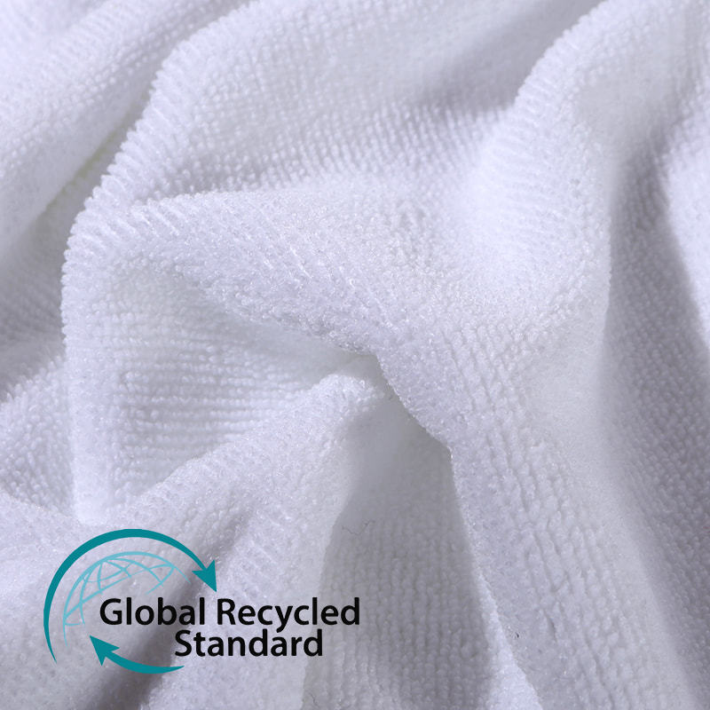 RPET 150D Full Polyester Toweling Thickened Double-sided Towel Absorbent Wipe Car Bathrobe Dry Hair Cap Recycled Fabric