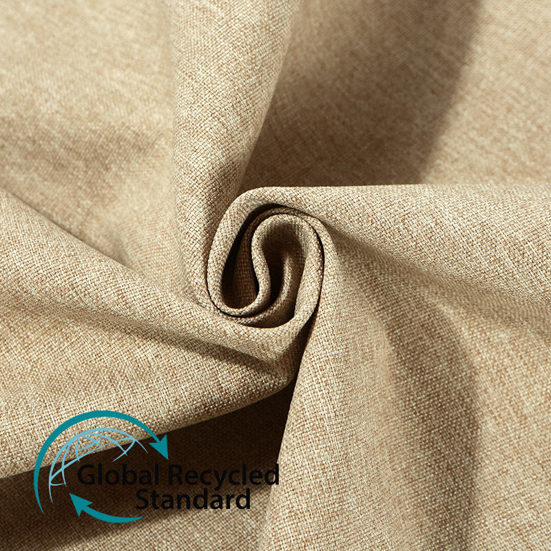 RPET 1200D Imitation Linen Solid Color Thickened Sofa Fabric Imitation Linen Composite Coating Full Polyester Recycled Fabric